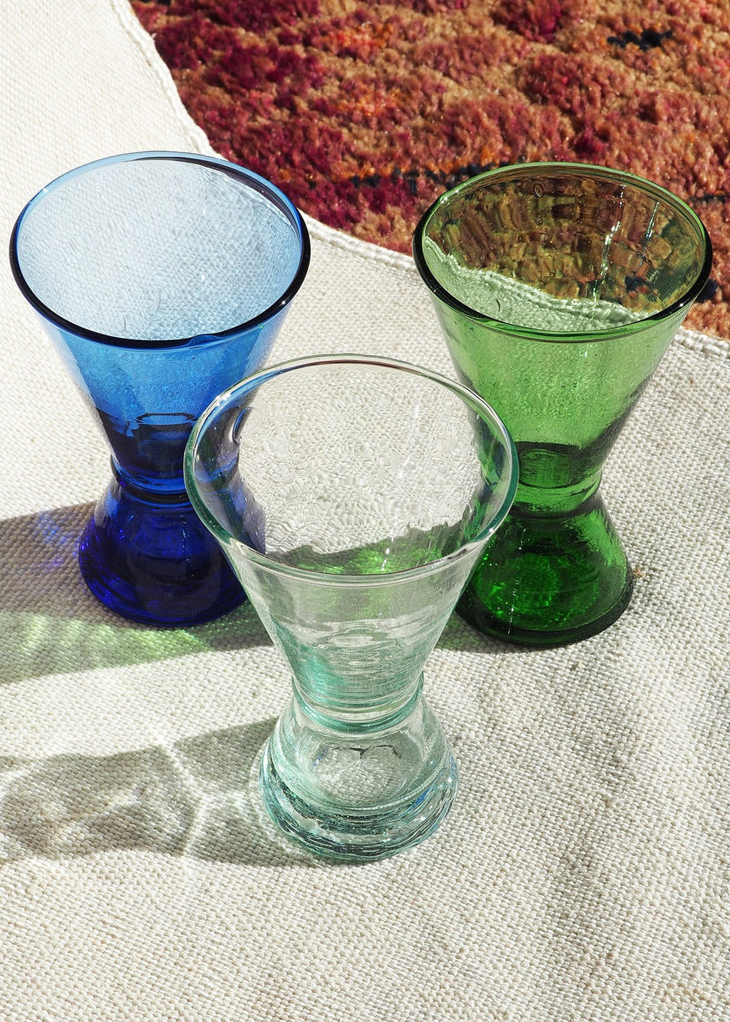 Recycled Moroccan Clear Corset Wine Glass